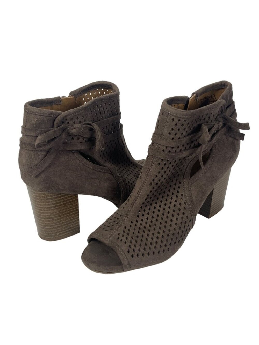 Altard State Womens 8 Brown Faux Suede Ankle Boots Block Heel Boho Western